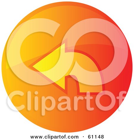 Royalty-free (RF) Clipart Illustration of a Round Orange Return Arrow Internet Browser Button by Kheng Guan Toh