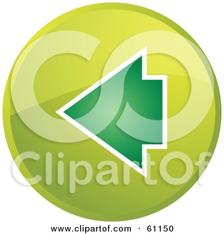 Royalty-free (RF) Clipart Illustration of a Round Green Back Arrow Internet Browser Button by Kheng Guan Toh