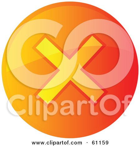 Royalty-free (RF) Clipart Illustration of a Round Orange Stop Internet Browser Button by Kheng Guan Toh