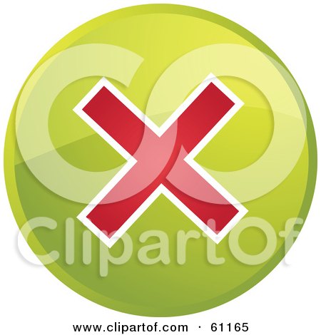 Royalty-free (RF) Clipart Illustration of a Round Green Stop Internet Browser Button by Kheng Guan Toh