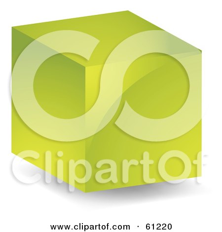 Royalty-free (RF) Clipart Illustration of a Shiny Green 3d Cube On White by Kheng Guan Toh