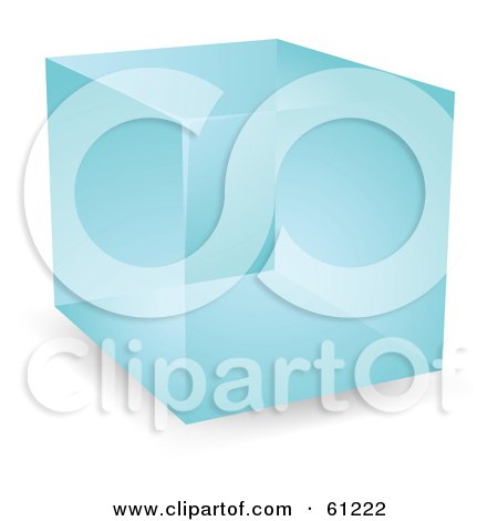 Royalty-free (RF) Clipart Illustration of a Shiny Blue 3d Cube On White by Kheng Guan Toh