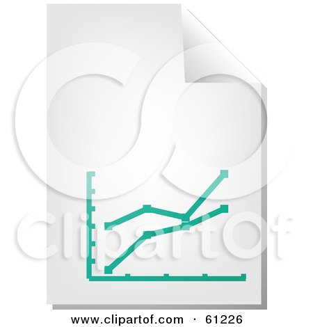 Royalty-free (RF) Clipart Illustration of a Curling Page Of A Pie Chart Business Document by Kheng Guan Toh