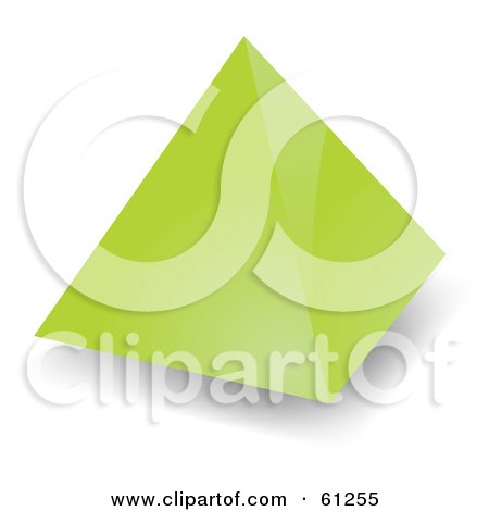 Royalty-free (RF) Clipart Illustration of a 3d Light Green Pyramid Shape by Kheng Guan Toh