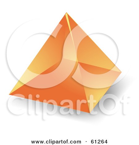 Royalty-free (RF) Clipart Illustration of a 3d Orange Pyramid Shape by Kheng Guan Toh