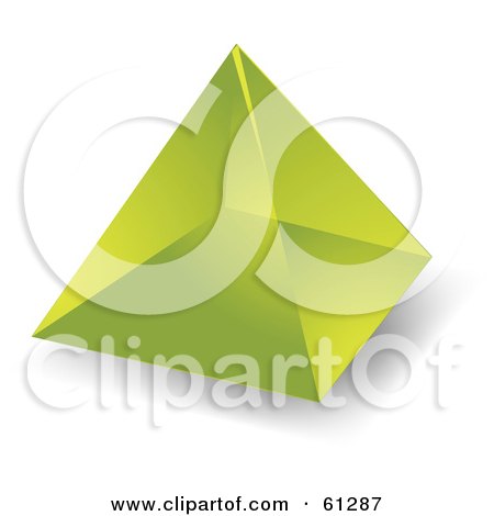 Royalty-free (RF) Clipart Illustration of a 3d Transparent Green Pyramid Shape by Kheng Guan Toh