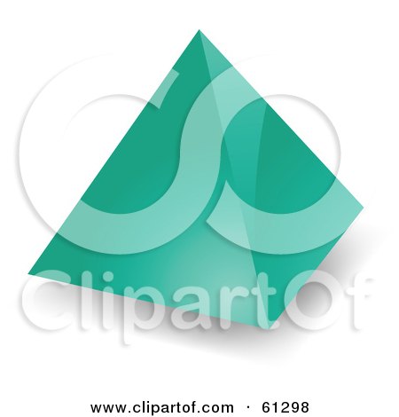 Royalty-free (RF) Clipart Illustration of a 3d Teal Pyramid Shape by Kheng Guan Toh