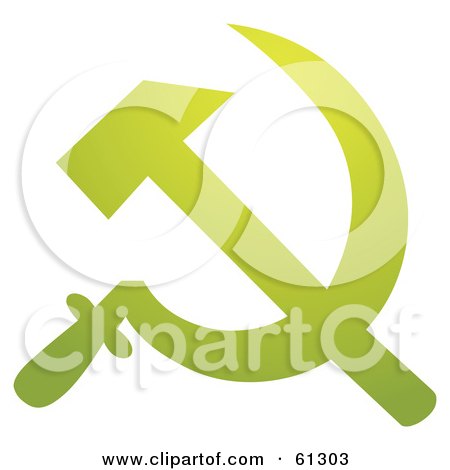 Royalty-free (RF) Clipart Illustration of a Green Hammer Crossed With A Sickle - Soviet Union by Kheng Guan Toh