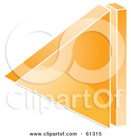 Royalty-free (RF) Clipart Illustration of a 3d Orange Back Arrow Icon - Version 2 by Kheng Guan Toh