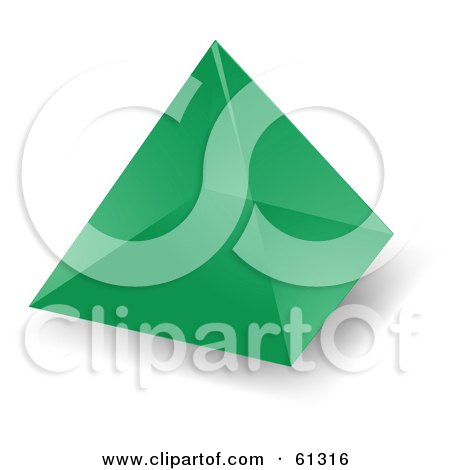 Royalty-free (RF) Clipart Illustration of a 3d Green Pyramid Shape by Kheng Guan Toh