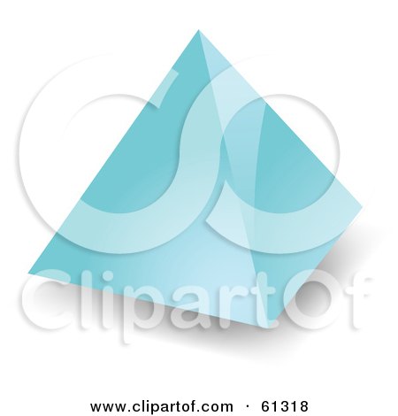Royalty-free (RF) Clipart Illustration of a 3d Blue Pyramid Shape by Kheng Guan Toh