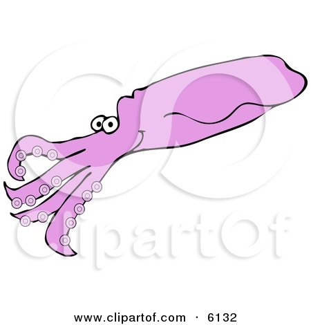 Purple Squid Swimming Clipart Illustration by djart