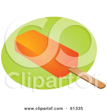 Royalty-free (RF) Clipart Illustration of An Orange Pop On A Green And White Background by Kheng Guan Toh