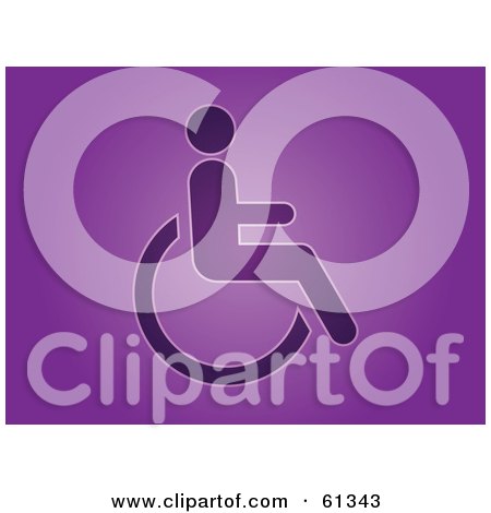 Royalty-free (RF) Clipart Illustration of a Purple Wheelchair Background by Kheng Guan Toh