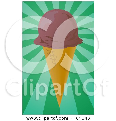 Royalty-free (RF) Clipart Illustration of a Waffle Ice Cream Cone With A Scoop Of Chocolate by Kheng Guan Toh