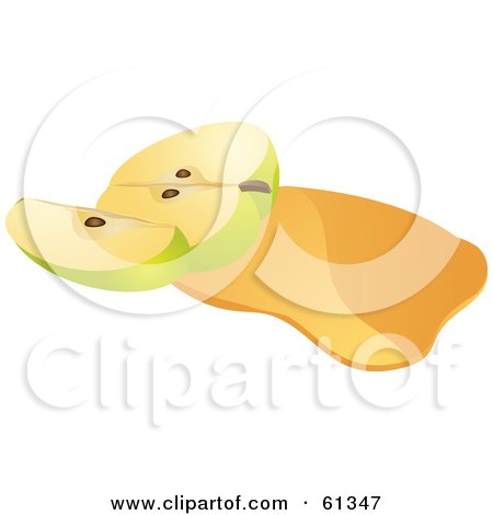 Royalty-free (RF) Clipart Illustration of a Sliced Green Apple On Apple Juice by Kheng Guan Toh