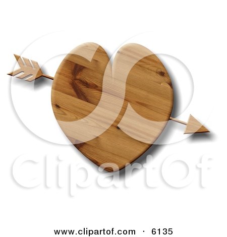 Arrow Through a Wooden Heart Clipart Illustration by djart