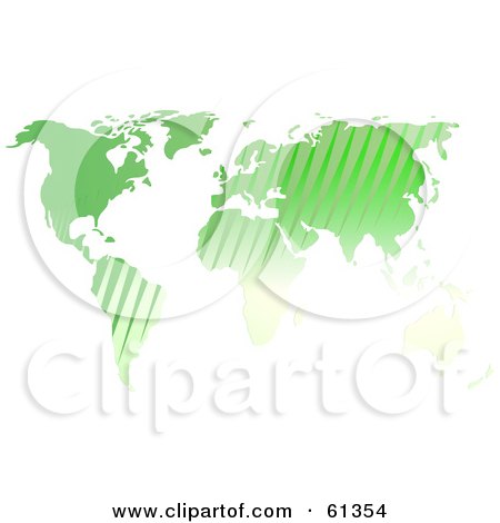 Royalty-free (RF) Clipart Illustration of Communication Waves Flowing Over A Green Atlas Map by Kheng Guan Toh