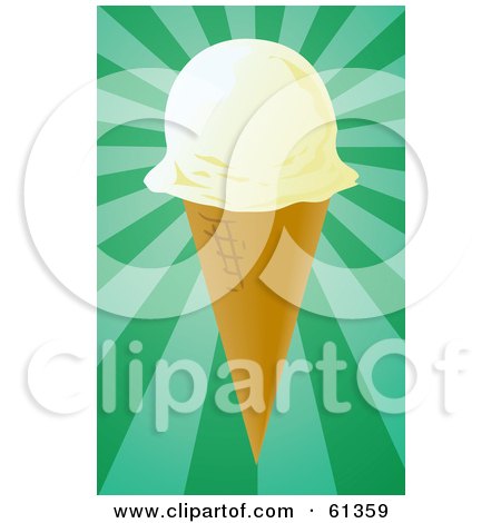 Royalty-free (RF) Clipart Illustration of a Waffle Ice Cream Cone With A Scoop Of Vanilla by Kheng Guan Toh