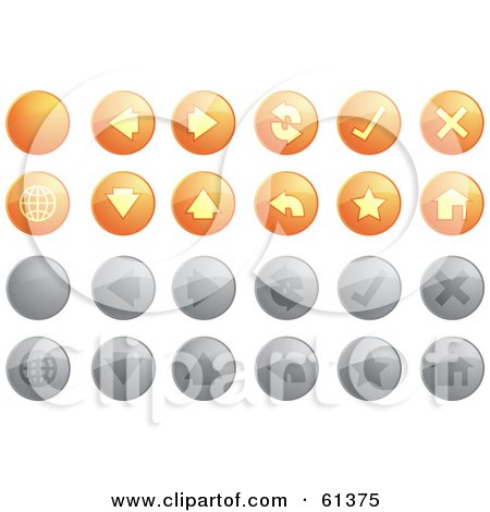 Royalty-free (RF) Clipart Illustration of a Digital Collage Of Orange And Gray Internet Browser Buttons by Kheng Guan Toh