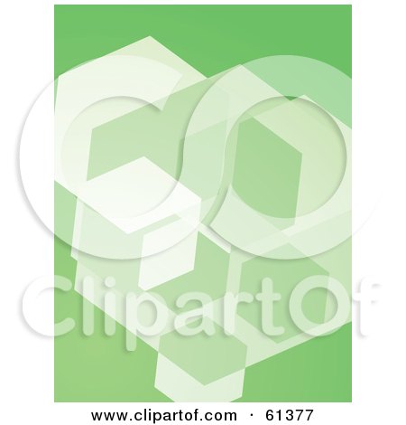 Royalty-free (RF) Clipart Illustration of a Green Cubic Background by Kheng Guan Toh