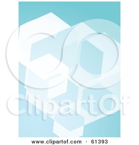 Royalty-free (RF) Clipart Illustration of a Blue Cubic Background by Kheng Guan Toh