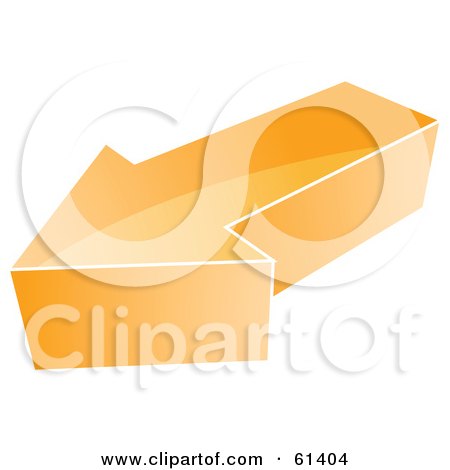 Royalty-free (RF) Clipart Illustration of a 3d Orange Arrow Icon - Version 1 by Kheng Guan Toh