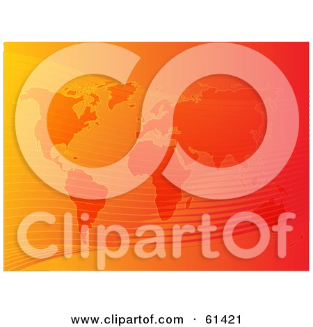 Royalty-free (RF) Clipart Illustration of a Gradient Orange Flow Atlas Background - Version 1 by Kheng Guan Toh