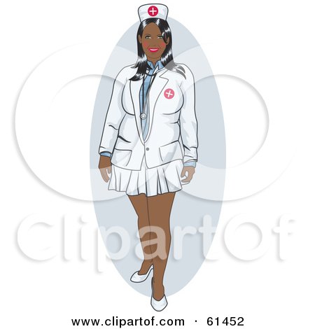 Royalty-free (RF) Clipart Illustration of a Beautiful Nurse Woman In A Short Skirt by r formidable