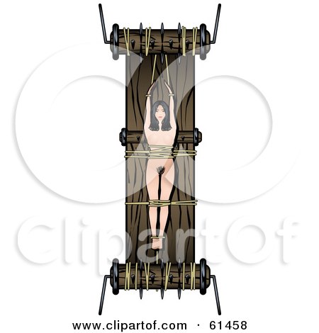 Royalty-free (RF) Clipart Illustration of a Nude Woman On A Stretcher Torture Device by r formidable