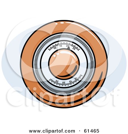 Royalty-free (RF) Clipart Illustration of a Retro Orange Round Thermostat by r formidable