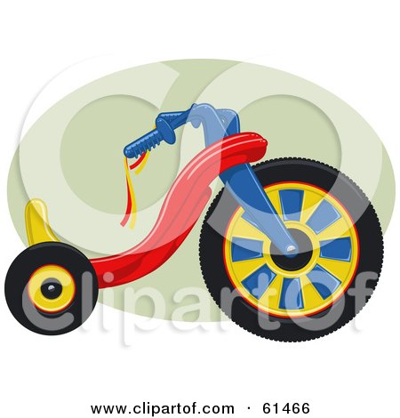 Royalty-free (RF) Clipart Illustration of a Big Wheel Tricycle Bike by r formidable