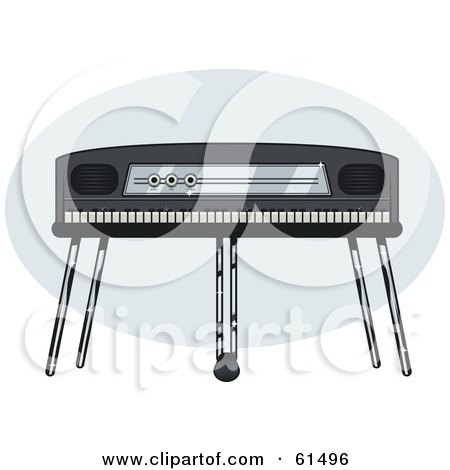Royalty-free (RF) Clipart Illustration of an Electric Piano On A Stand by r formidable