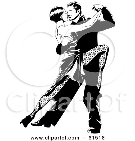 Royalty-free (RF) Clipart Illustration of a Passionate Tango Dancer Couple by r formidable