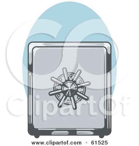 Royalty-free (RF) Clipart Illustration of a Locked And Secured Metal Safe Box by r formidable
