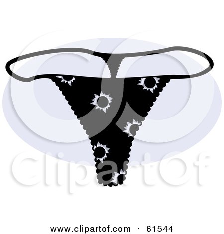Royalty-free (RF) Clipart Illustration of a Black Hole Underwear G String Thong by r formidable