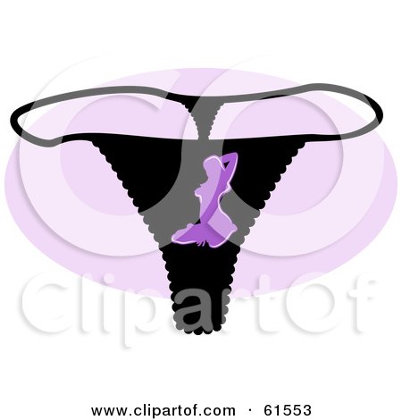 Royalty-free (RF) Clipart Illustration of a Black Stripper Underwear G String Thong by r formidable