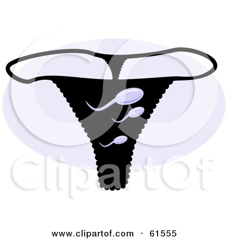 Royalty-free (RF) Clipart Illustration of a Black Sperm Underwear G String Thong by r formidable