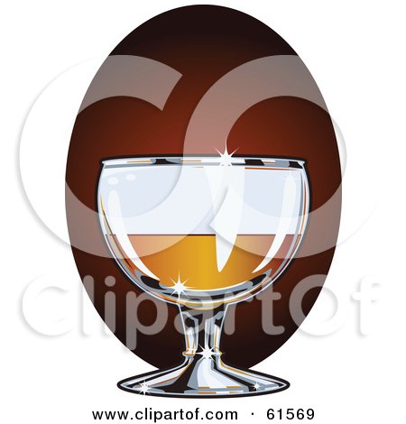 Royalty-free (RF) Clipart Illustration of a Sparkling Glass Of Brandy by r formidable