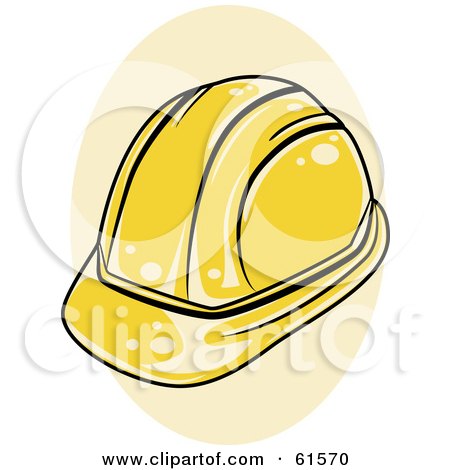 Royalty-free (RF) Clipart Illustration of a Shiny Yellow Construction Hardhat by r formidable