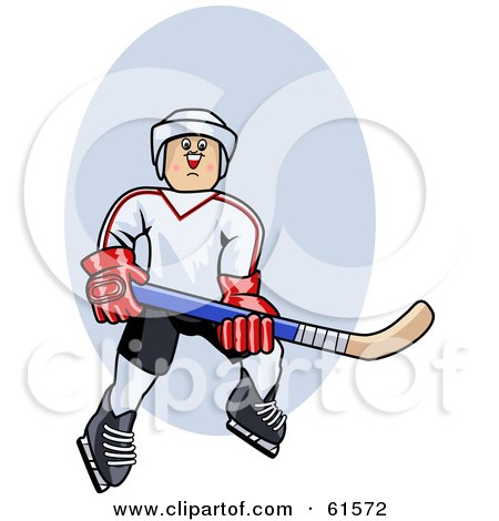 Royalty-free (RF) Clipart Illustration of a Young Hockey Player Holding A Stick by r formidable