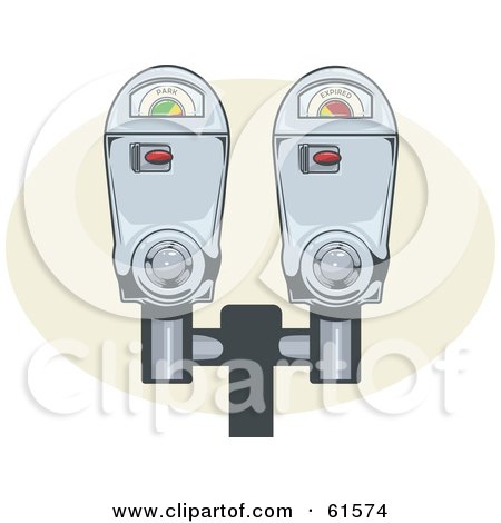 Royalty-free (RF) Clipart Illustration of a Double Parking Meter by r formidable