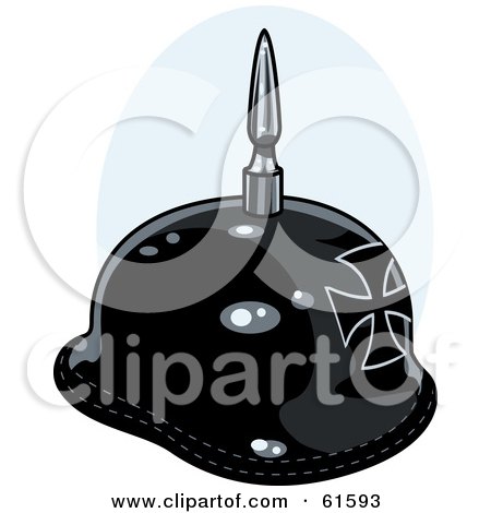 Royalty-free (RF) Clipart Illustration of a Black German Helmet by r formidable