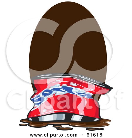 Royalty-free (RF) Clipart Illustration of a Crunched Red Soda Can by r formidable