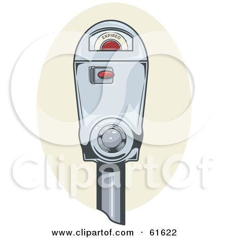 Royalty-free (RF) Clipart Illustration of a Single Parking Meter With An Expired Display by r formidable