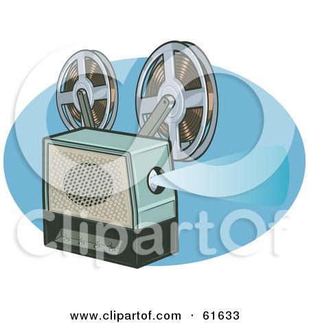 Royalty-free (RF) Clipart Illustration of a Retro Film Reel Projector by r formidable