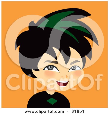 Royalty-free (RF) Clipart Illustration of a Little Japanese Boy by Monica