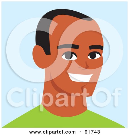 Royalty-free (RF) Clipart Illustration of a Friendly Young African American Guy Smiling by Monica