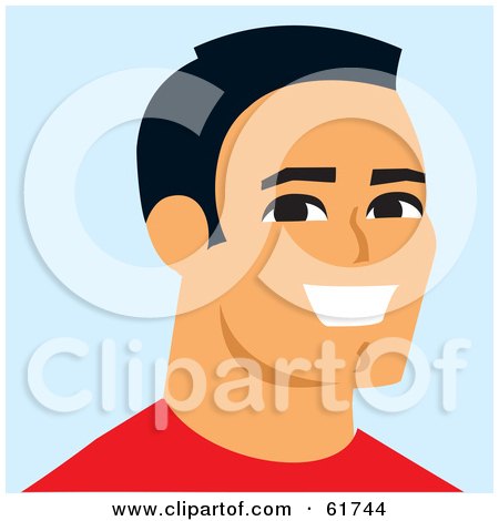 Royalty-free (RF) Clipart Illustration of a Friendly Young Caucasian Guy Smiling by Monica