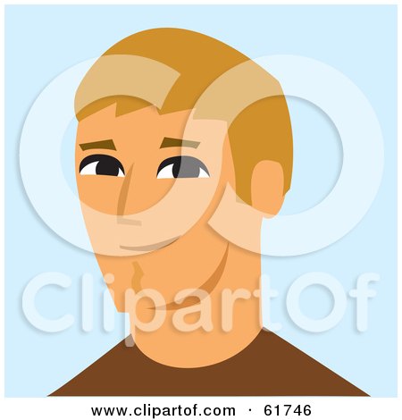 Royalty-free (RF) Clipart Illustration of a Friendly Young Blond Caucasian Guy Smiling by Monica